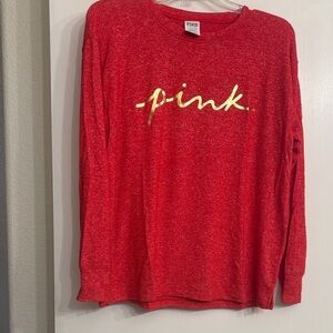 PINK Victoria's Secret Red Long Sleeve Tee